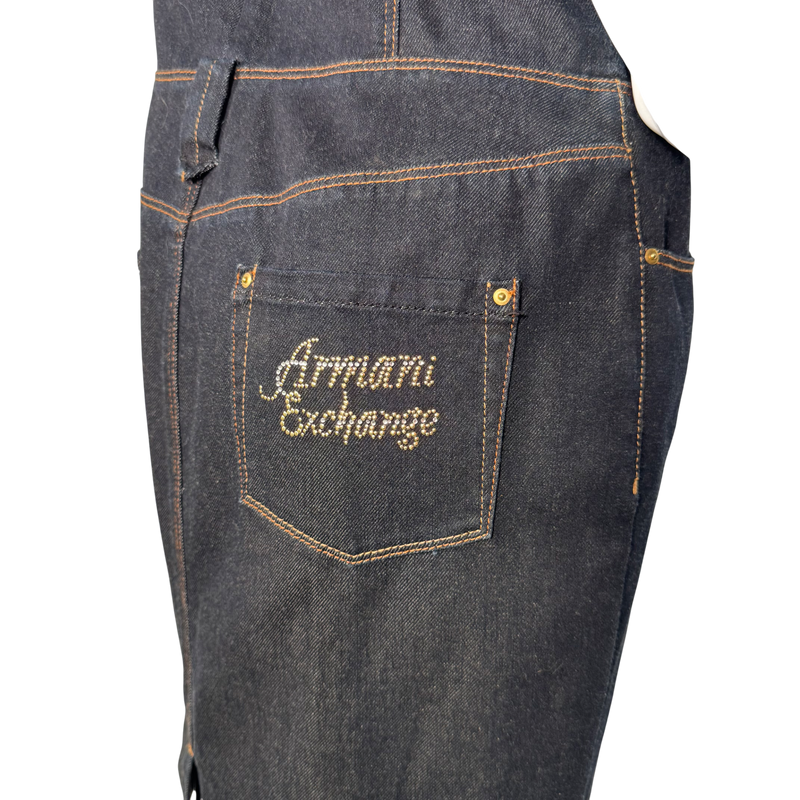 Load image into Gallery viewer, Armani Exchange Dark Denim Zip-Front Midi Dress
