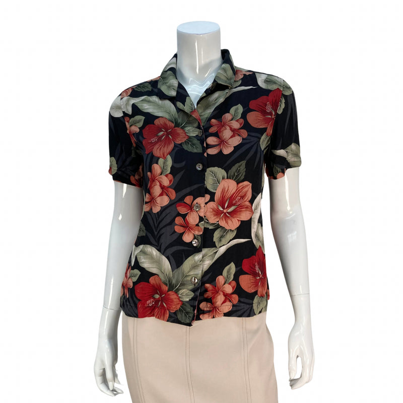 Load image into Gallery viewer, Tommy Bahama Tropical flowers Aloha Shirt by YWCA O&#39;ahu
