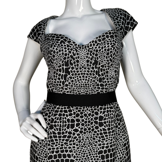 Betsy Johnson Black and White Patterned Dress