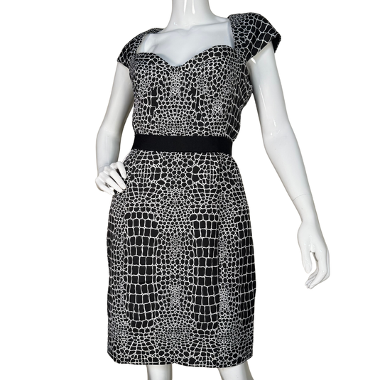 Betsy Johnson Black and White Patterned Dress
