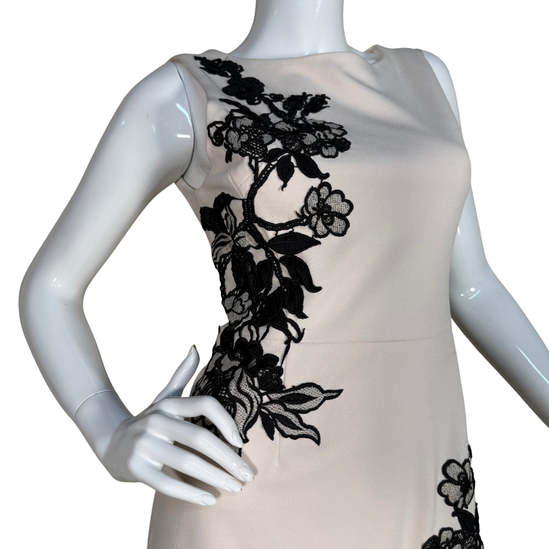 Load image into Gallery viewer, Betsy Johnson White Dress with Black Lace Elements
