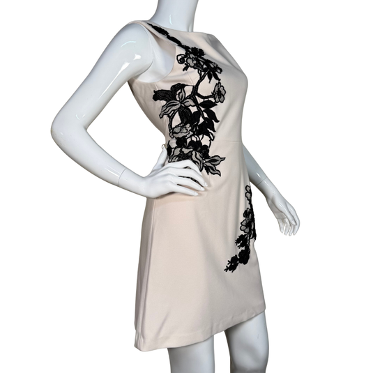 Betsy Johnson White Dress with Black Lace Elements
