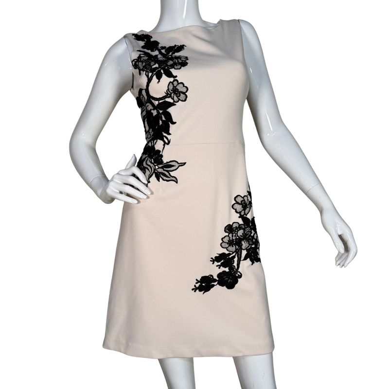 Load image into Gallery viewer, Betsy Johnson White Dress with Black Lace Elements
