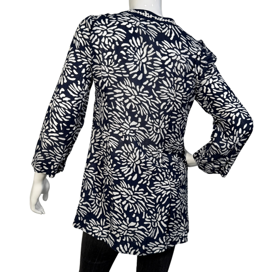 Charter Club Navy Embroidered Tunic Top
