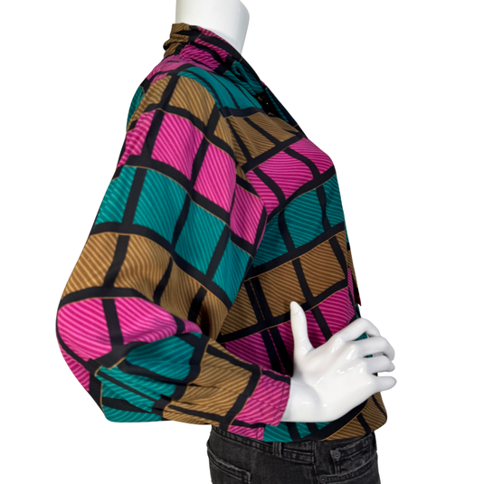 Christian Dior Vintage Geometric Silk Blouse