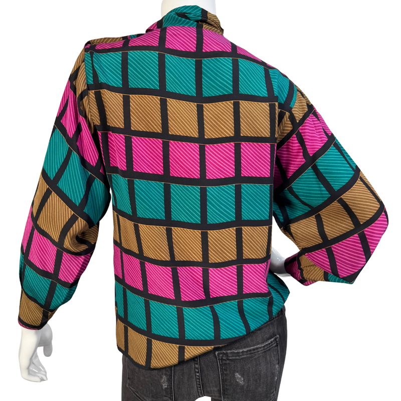 Load image into Gallery viewer, Christian Dior Vintage Geometric Silk Blouse
