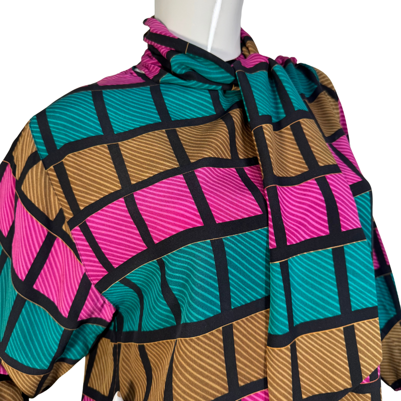 Load image into Gallery viewer, Christian Dior Vintage Geometric Silk Blouse

