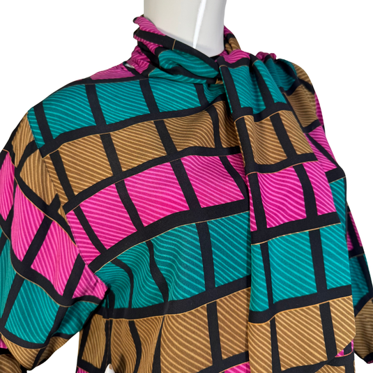 Christian Dior Vintage Geometric Silk Blouse