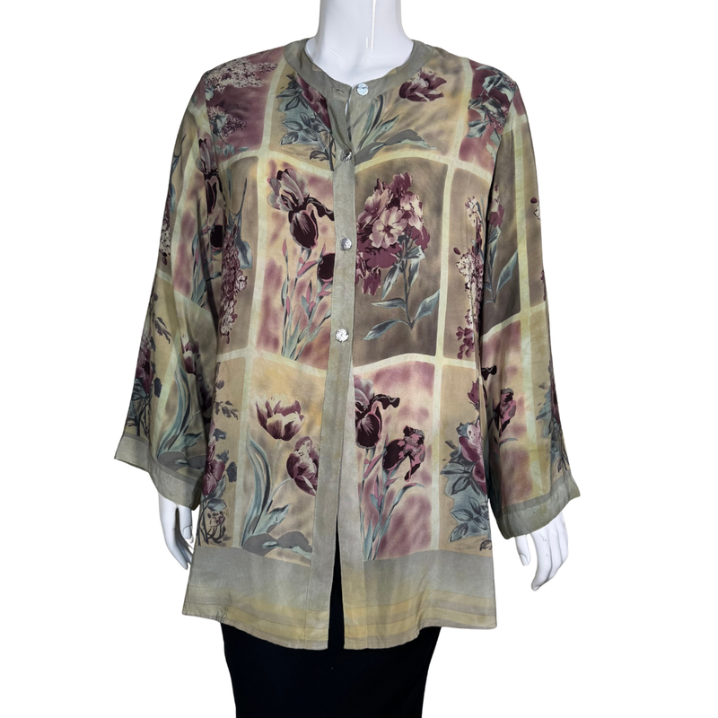 Load image into Gallery viewer, Citron Pastel Colors Floral Blouse
