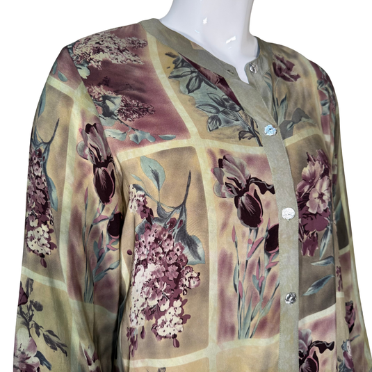 Citron Pastel Colors Floral Blouse