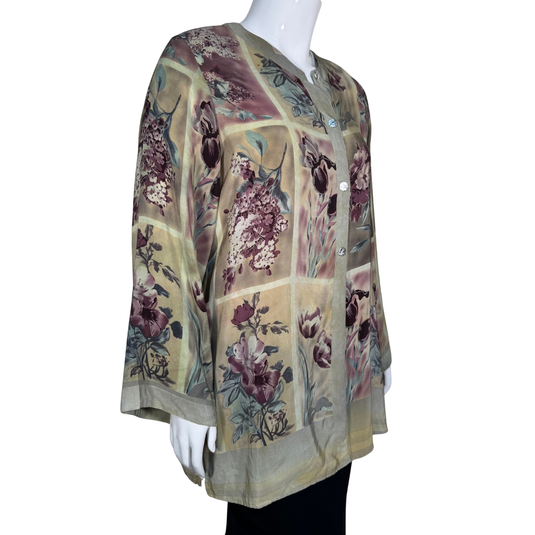 Citron Pastel Colors Floral Blouse