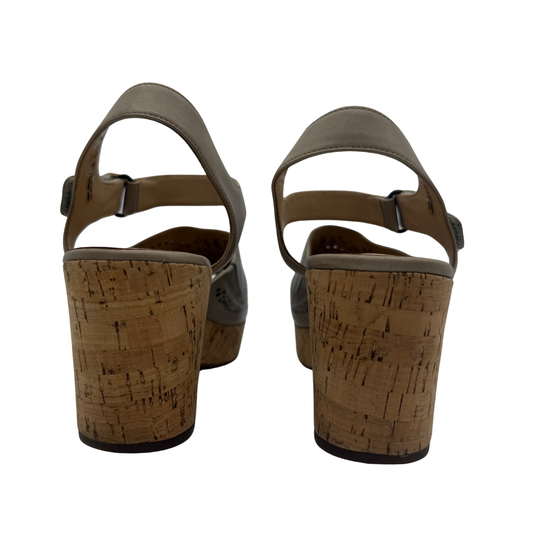 Pair of sandals with cork soles on a white background