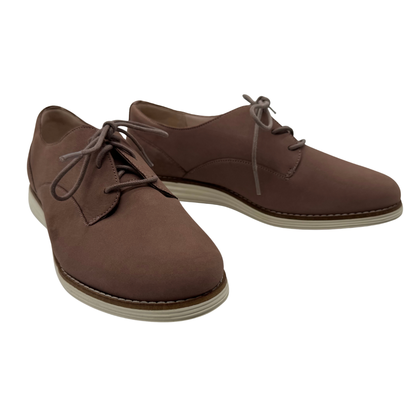 Load image into Gallery viewer, Cole Haan Mauve Suede Oxford Flats

