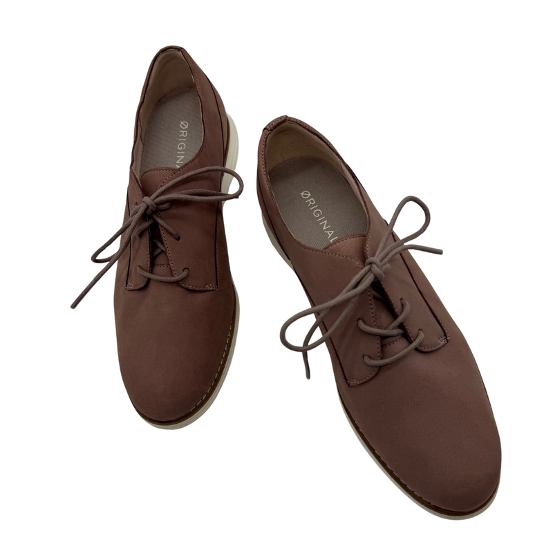 Load image into Gallery viewer, Cole Haan Mauve Suede Oxford Flats
