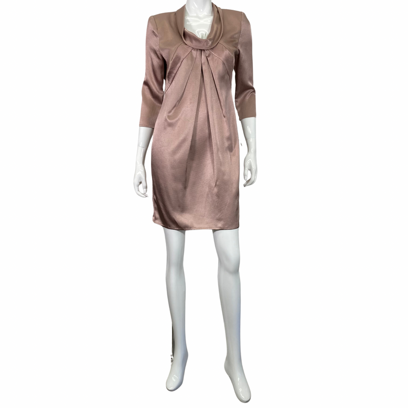 Load image into Gallery viewer, ABS by Allen Schwartz Luxurious Bronze dress front view full length 
