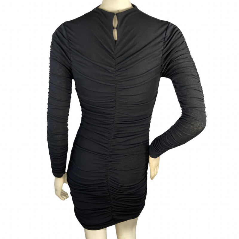 Load image into Gallery viewer, ASTR Mini Black Dress with Raised Neck back view
