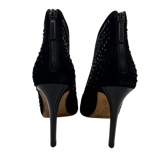 Donald J Pliner Black High Heel Ankle Boots with Gems