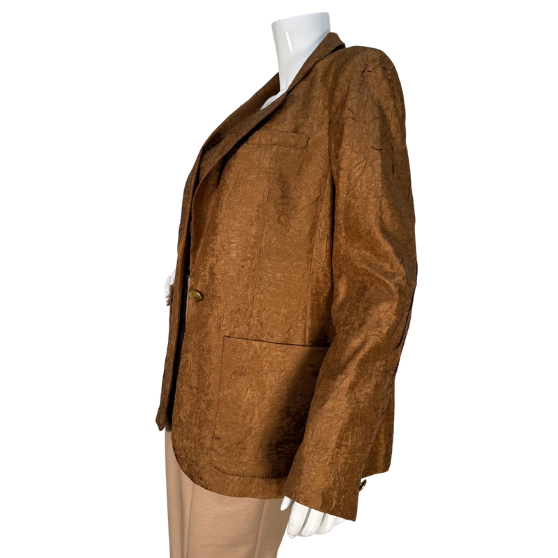 Load image into Gallery viewer, Donna Karan Brown Textured Tank Top &amp; Blazer Jacket Set
