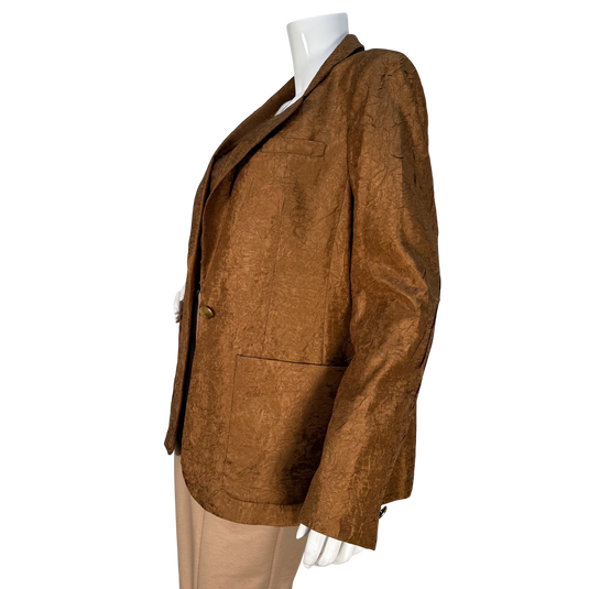 Donna Karan Brown Textured Tank Top & Blazer Jacket Set