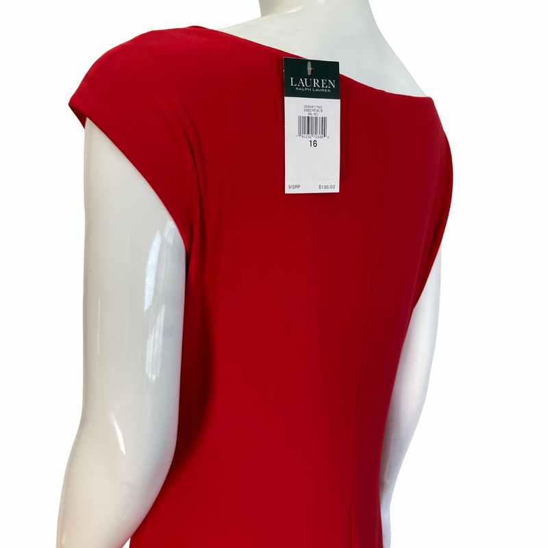 Load image into Gallery viewer, Ralph Lauren Stunning Red Dress back view with price tag
