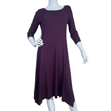 donated Eileen Fisher Plum-Colored Long-Sleeve Midi Dress, designed with simplicity and versatility in mind