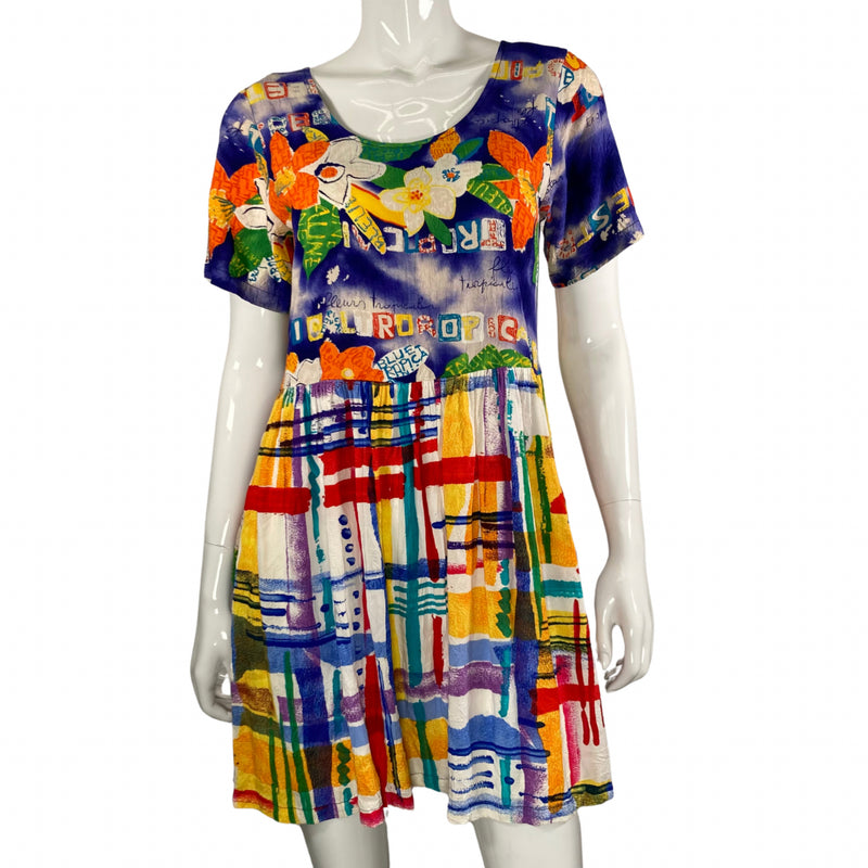 Load image into Gallery viewer, Jams World Vibrant and Electric Dress by shopYWCA O&#39;ahu, front view on mannequin  
