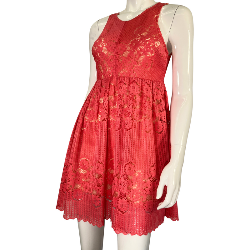 Load image into Gallery viewer, Free People Lacy Salmon Midi Dress by YWCA O&#39;ahu
