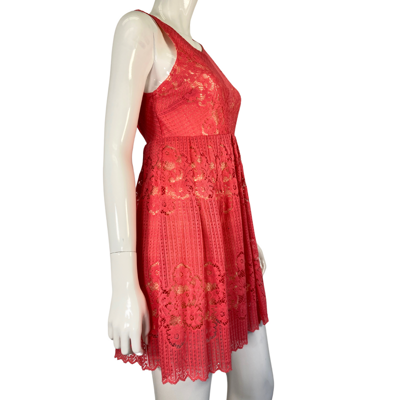 Load image into Gallery viewer, Free People Lacy Salmon Midi Dress by YWCA O&#39;ahu
