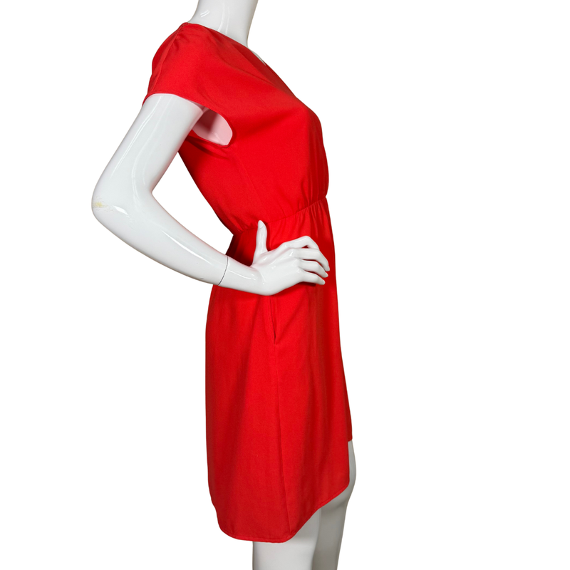 Load image into Gallery viewer, Red dress on a white mannequin against a white background
