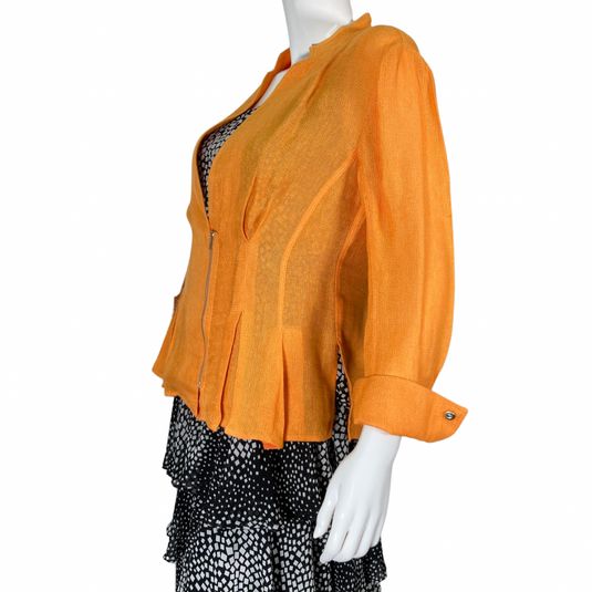  Per Se Orange Light Jacket is a vibrant and stylish outer layer that adds a pop of color to any ensemble - side view