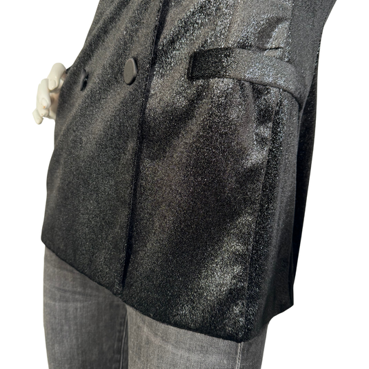 Imperial Black Shimmery Metalic Blazer Jacket