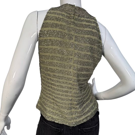JKara New York Sage Green Beaded Sleeveless Tank Top