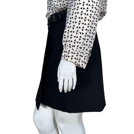 Karl Lagerfeld Black Skirt with Leather Hem
