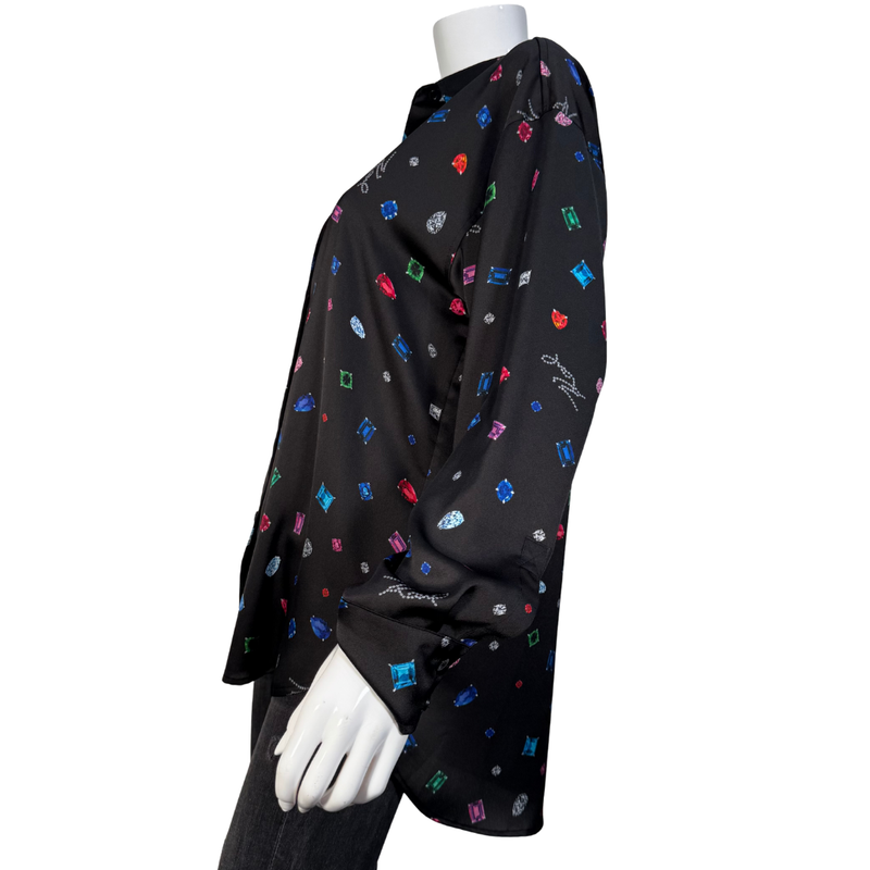 Load image into Gallery viewer, Karl Lagerfeld Gemstone Luxe Button-Up Blouse
