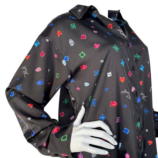 Karl Lagerfeld Gemstone Luxe Button-Up Blouse