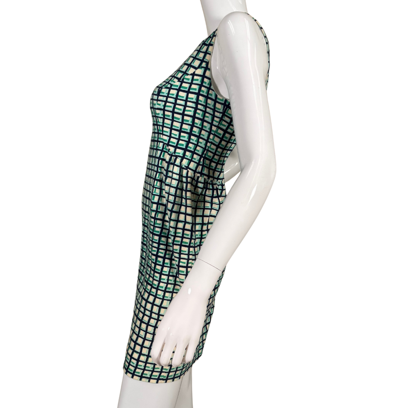 Load image into Gallery viewer, Mannequin wearing a green and black checkered dress on a white background
