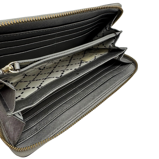 Kate Spade Saffiano Chic Zip-Around Wallet – Silver Glam