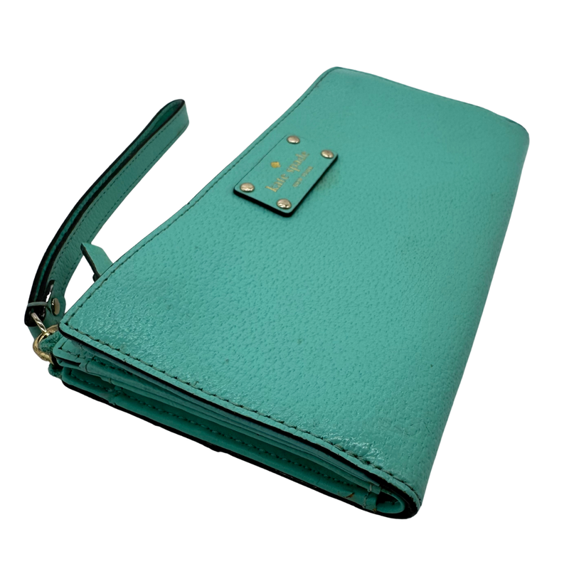 Load image into Gallery viewer, Kate Spade Teal Green Wristlet Wallet
