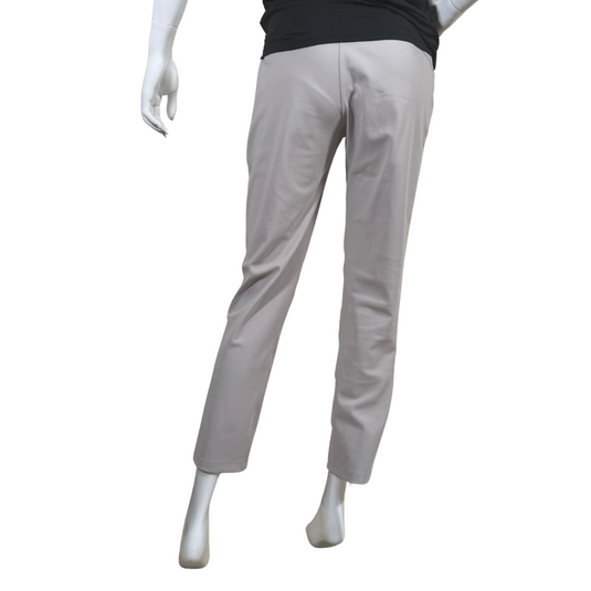 Lululemon Gray Stretch Pants are a pair of slim-fit trousers with a smooth, tailored appearance