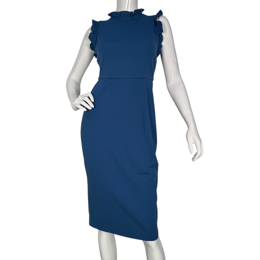 Maggy London Royal Blue Midi Dress with Ruffle Hem