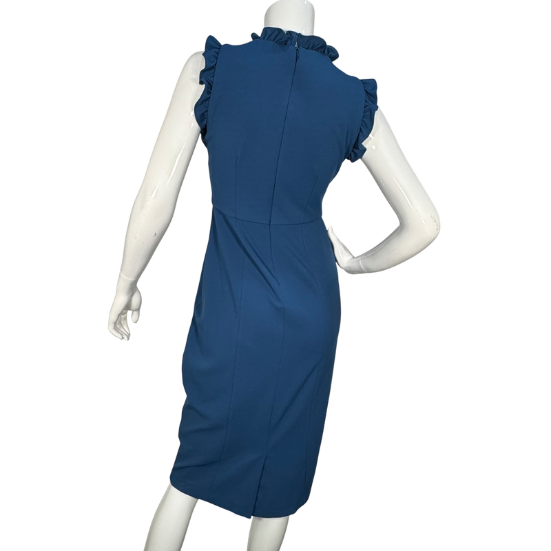Load image into Gallery viewer, Maggy London Royal Blue Midi Dress with Ruffle Hem
