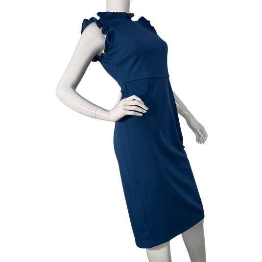 Maggy London Royal Blue Midi Dress with Ruffle Hem