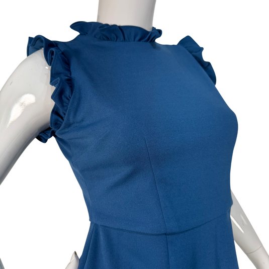 Maggy London Royal Blue Midi Dress with Ruffle Hem