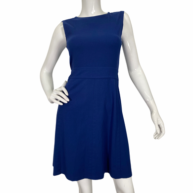 BCBG Maxazria Royal Blue Dress is a classic and elegant sleeveless dress in a vibrant royal blue color - front view