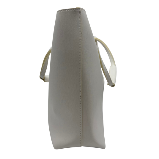 Gray sandal with a white strap on a white background