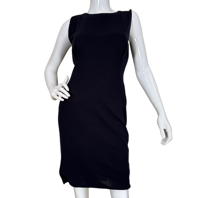 Misook Navy Blue Knit Seath Dress offers a timeless, structured silhouette with a flattering tailored fit
