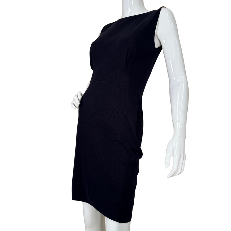 Load image into Gallery viewer, Black one-shoulder dress on a white mannequin against a white background
