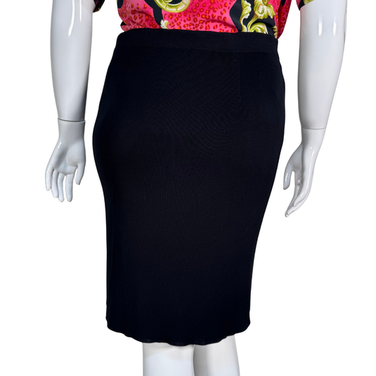 Misook Simple Acrylic Black Pencil Skirt
