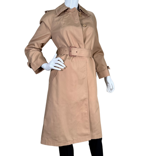 pre-loved Misty Harbor Blush Trench Coat embodies timeless elegance and practical outerwear