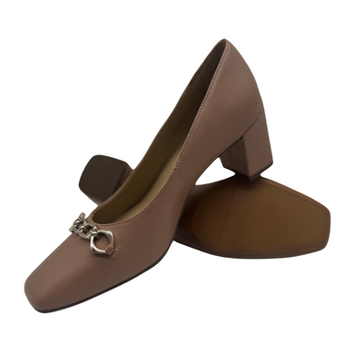 Naturalizer Blush Block Heels with Chain Detail, designed for both comfort and style